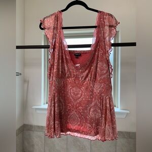 Torrid Sweetheart Flutter Sleeve Stretch Mesh Top